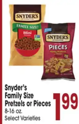 Jewel-Osco Snyder's Family Size Pretzels or Pieces offer