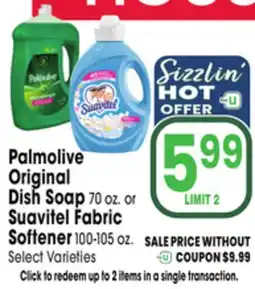 Jewel-Osco Palmolive Original Dish Soap 70 oz. or Suavitel Fabric Softener 100-105 oz offer