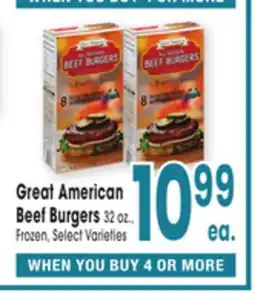 Jewel-Osco Great American Beef Burgers offer