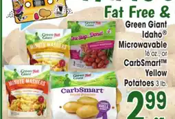 Jewel-Osco Green Giant Idaho Microwavable 16 oz., or CarbSmart Yellow Potatoes 3 lb offer