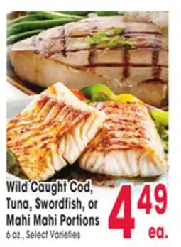 Jewel-Osco Wild Caught Cod, Tuna, Swordfish, or Mahi Mahi Portions offer