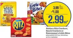 Mariano's Nabisco Ritz Crackers, Snack Crackers or Entenmann's Little Bites offer