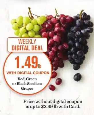 Mariano's Red, Green or Black Seedless Grapes offer