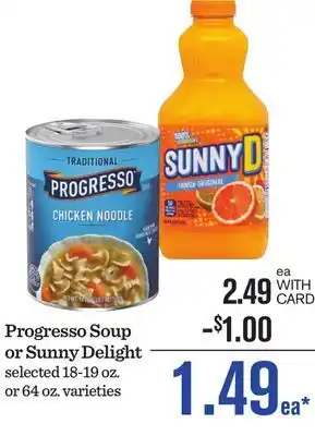 Mariano's Progresso Soup or Sunny Delight offer