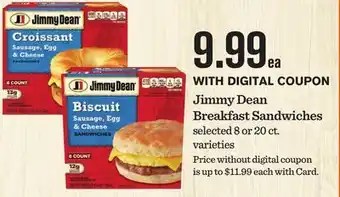 Mariano's Jimmy Dean Breakfast Sandwiches offer