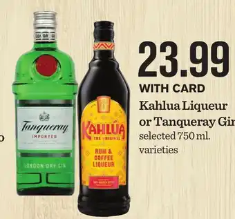 Mariano's Kahlua Liqueur or Tanqueray Gin offer