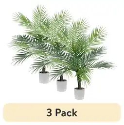 Walmart Mainstays 30H Artificial Indoor Palm Tree in Plastic Vanilla Planter offer