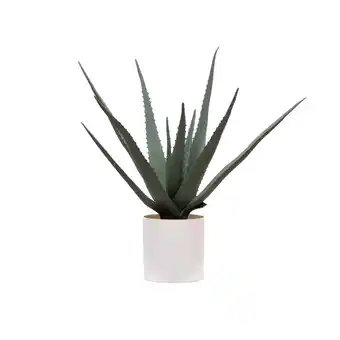 Walmart Mainstays 17.5H Artificial Indoor Medium Agave Plant in Plastic Vanilla Planter offer