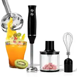 Walmart SUGIFT Immersion Hand Blender, 500W Handheld Stick Blender Steel with 600ml Beaker for Kitchen Black offer