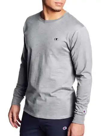 Walmart Champion Men's and Big Men's Classic Solid Jersey Long Sleeve T-Shirt, Sizes S-2XL offer