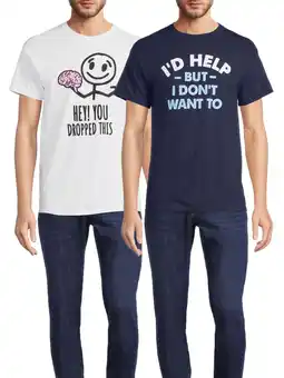 Walmart Humor Men's & Big Men's You Dropped This and I Would Help Graphic T-Shirt, 2-Pack offer