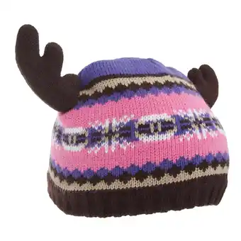 Walmart FLOSO Boys/Girls Fairisle Moose Winter Beanie Hat with Antlers offer