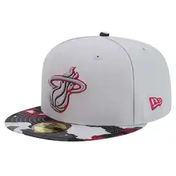 Walmart Men's New Era Gray Miami Heat Active Color Camo Visor 59FIFTY Fitted Hat offer