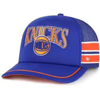 Walmart Men's '47 Blue New York Knicks Sidebrand Stripes Trucker Adjustable Hat offer