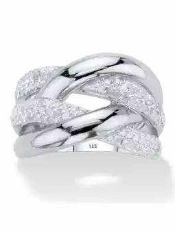 Walmart PalmBeach Jewelry Round Diamond Crossover Ring 1/2 TCW in Platinum Plated Sterling Silver offer