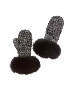 Walmart Surell Accessories Fleece-Lined Knit Mittens, Black offer