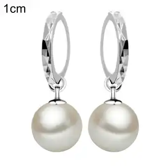 Walmart Opolski Women Fashion Fuax Pearl Dangle Eardrop Huggie Earrings Piercing Jewelry Gift offer