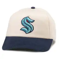 Walmart Men's American Needle White/Deep Sea Blue Seattle Kraken Burnett Adjustable Hat offer