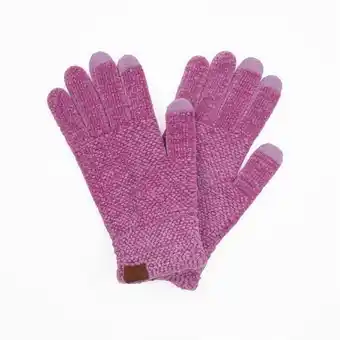 Walmart C.C Quad Collection Chenille Winter Warm Gloves Touch Screen Gloves for Women and Men, Lavender offer