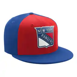 Walmart Men's Starter Red/Blue New York Rangers Logo Two-Tone Snapback Hat offer