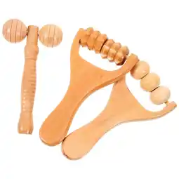 Walmart landege 3pcs Wooden Foot Massager Rollers Manual Back Massager Body Massage Roller Shoulder Massager offer