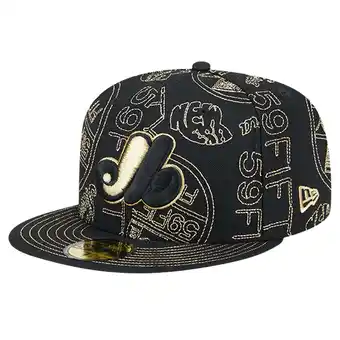 Walmart Men's New Era Black Montreal Expos 59FIFTY Day Allover Fitted Hat offer