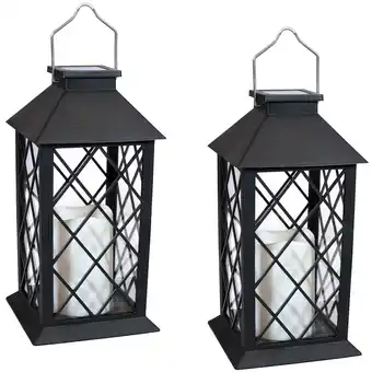 Walmart Sunnydaze Concord Solar Outdoor Polypropylene Tabletop Lantern (Set of 2) offer