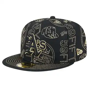 Walmart Men's New Era Black Athletics 59FIFTY Day Allover Fitted Hat offer