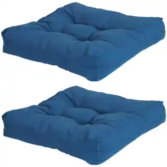 Walmart Sunnydaze 20 x 20 Blue Square Seat Cushion Set, 2 Count offer