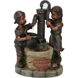 Walmart Sunnydaze Jack and Jill at Farmhouse Pump Polyresin Outdoor Water Fountain offer