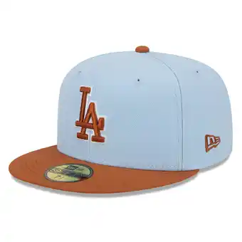 Walmart Men's New Era Light Blue/Brown Los Angeles Dodgers Spring Color Basic Two-Tone 59FIFTY Fitted Hat offer