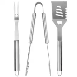 Walmart Oster Baldwin 3 Piece Stainless Steel Barbecue Tool Set in Silver offer