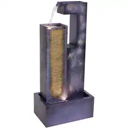 Walmart Sunnydaze Cascading Tower Metal Outdoor Water Fountain with Light offer