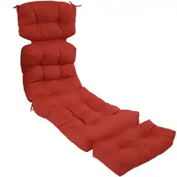 Walmart Sunnydaze 23 x 75 Red Tufted Chaise Lounge Chair Cushion offer