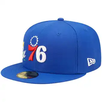 Walmart Men's New Era Royal Philadelphia 76ers 3x NBA Finals Champions Crown 59FIFTY Fitted Hat offer