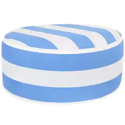 Walmart Sunnydaze Polyester Inflatable Outdoor Ottoman Beach-Bound Stripe offer