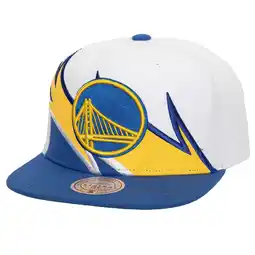 Walmart Men's Mitchell & Ness White/Royal Golden State Warriors Waverunner Snapback Hat offer