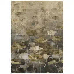 Walmart Addison Rugs Machine Washable Indoor/ Outdoor Chantille Modern Floral Rug 3' x 5' - Taupe offer