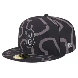 Walmart Men's New Era Black Boston Red Sox Logo Fracture 59FIFTY Fitted Hat offer