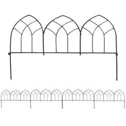 Walmart Sunnydaze Narbonne 17.75 x 23.5 Black Steel Decorative Garden Fence Panels (5 Count) offer