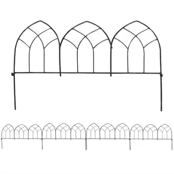 Walmart Sunnydaze Narbonne 17.75 x 23.5 Black Steel Decorative Garden Fence Panels (5 Count) offer