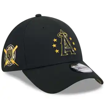 Walmart Men's New Era Black Los Angeles Angels 2024 Armed Forces Day 39THIRTY Flex Hat offer