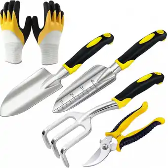 Walmart Wisolt Yellow Garden Tool Set - 5 Pieces, Aluminum Material for Gardening and Yard Work offer