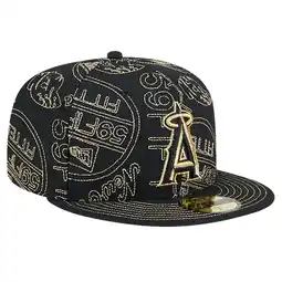 Walmart Men's New Era Black Los Angeles Angels 59FIFTY Day Allover Fitted Hat offer