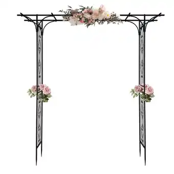 Walmart Ktaxon Garden Arbor Archway Flat Top Courtyard Arch Metal Wedding Party Archway offer