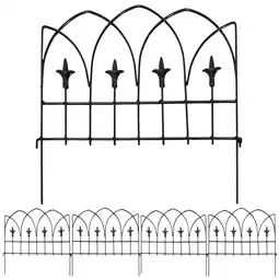 Walmart Sunnydaze Bayonne 19 x 19 Black Steel Decorative Garden Fence Panels (5 Count) offer