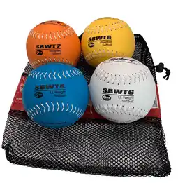 Walmart 12 Weighted Softball Set with Leather Cover from Markwort - Set of 4 Balls offer