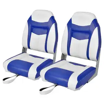 Walmart Costway 2 Pack High Back Folding Boat Seats with Sponge Cushion & Flexible Hinges offer