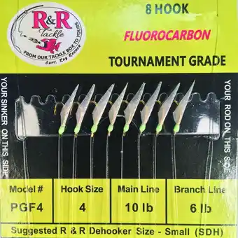 Walmart R&R Tackle Fluoro 8 HK Fish Skin Sabiki Rig Green, 4 offer