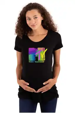 Walmart Retro MTV Distressed Stamps Logo Women's Maternity T Shirt Tee Brisco Brands S offer